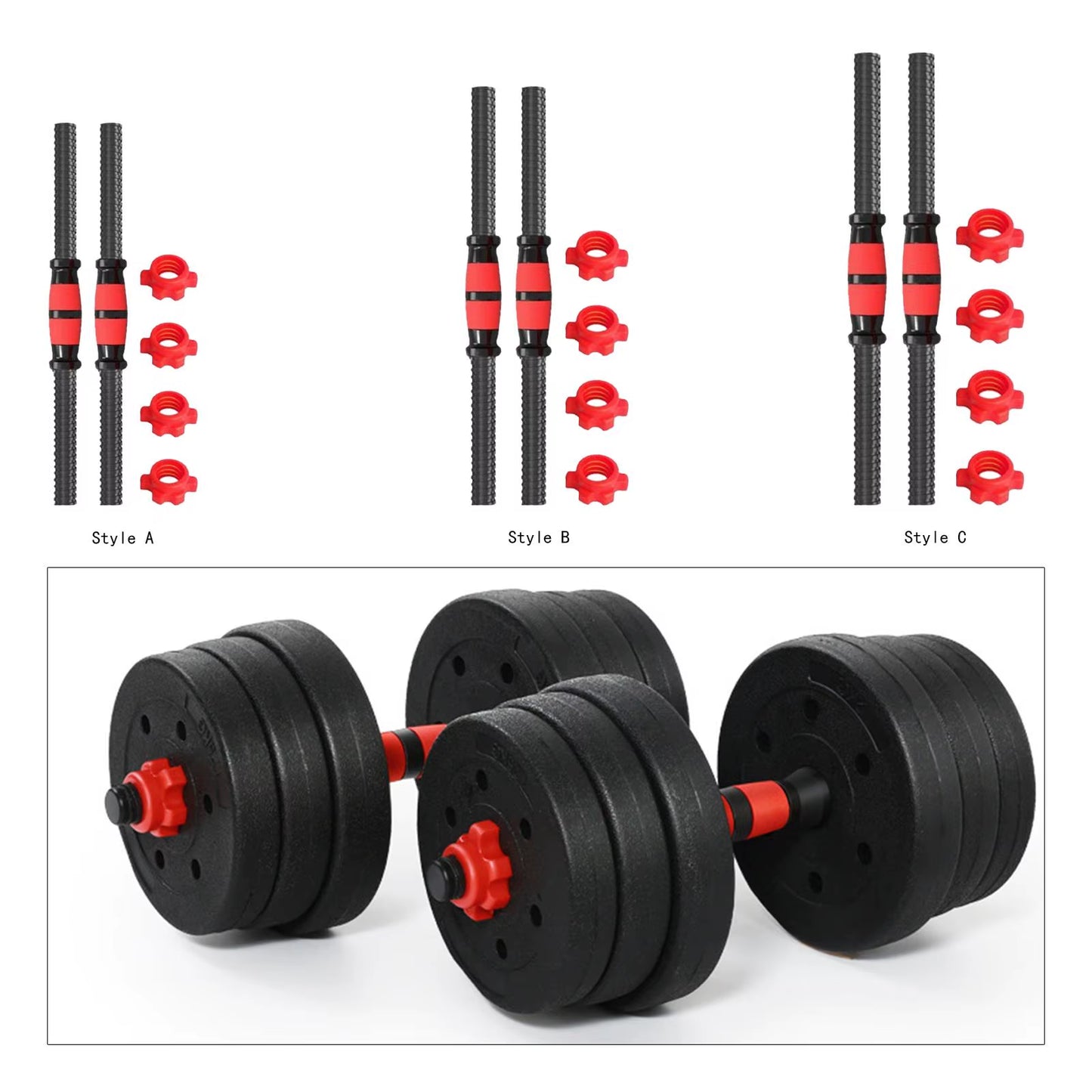 2Pcs Dumbbell Bars Dumbellsweights Set Comfortable Steel Sturdy Barbell Bar With